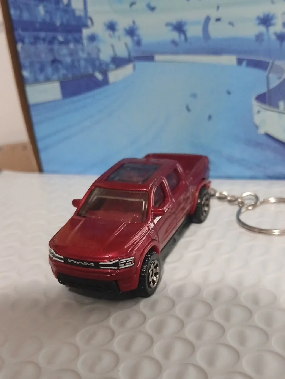 2025 Ram 1500 REV Red Die-cast Pickup Truck Keychain